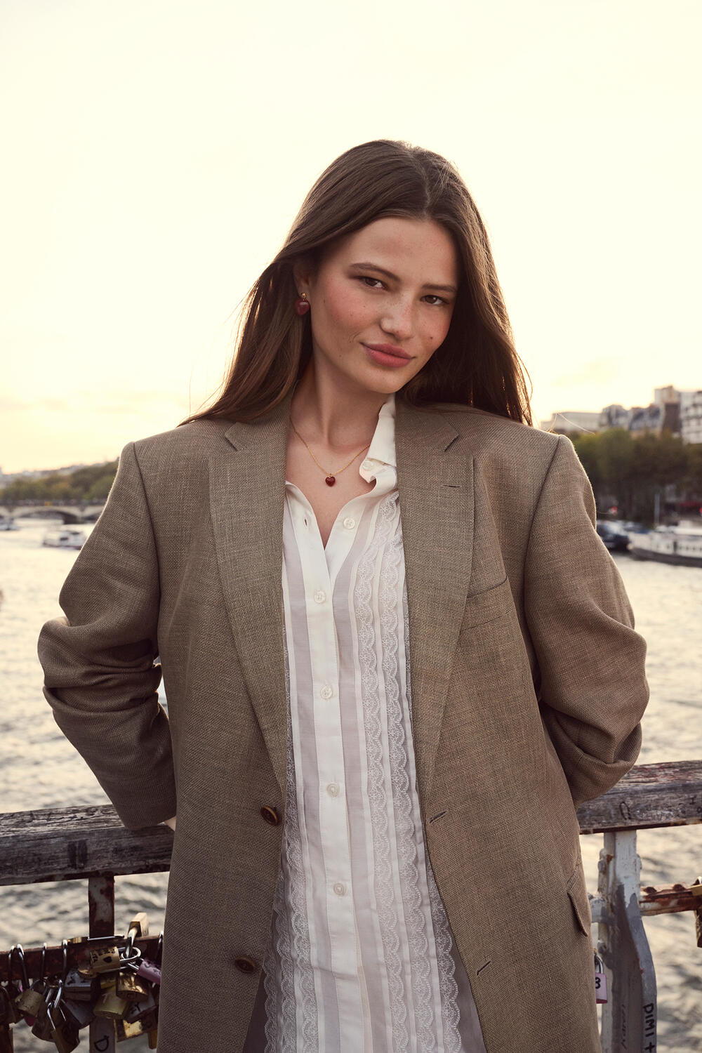 Esme Heart halskæde - Rød Jade